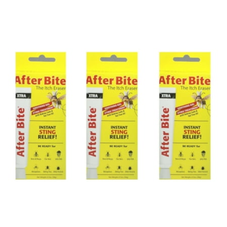 3 Pack After Bite Xtra Gel The Itch Eraser Instant Sting Relief 0.7 Oz