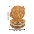 thumbnail image 3 of Cup Holder Hand Carved Deer Head Fish Pattern Wooden Cup Holder Country Style Cup Holder Fishing And Theme Bar Decoration Men's Birthday Glass under Counter Rack Rack for Refrigerator Metal Two Tier, 3 of 4