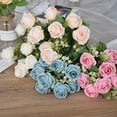 thumbnail image 6 of Artificial Flower Camellias Bouquet Home Decor Wedding Decor Fake Dried Flowers Bouquet Imitation Flower Decor(White), 6 of 6