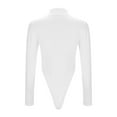 thumbnail image 6 of felwors Women's High Neck Slim Fit Bodysuit - Long-Sleeved with Thumbholes White, M, 6 of 6