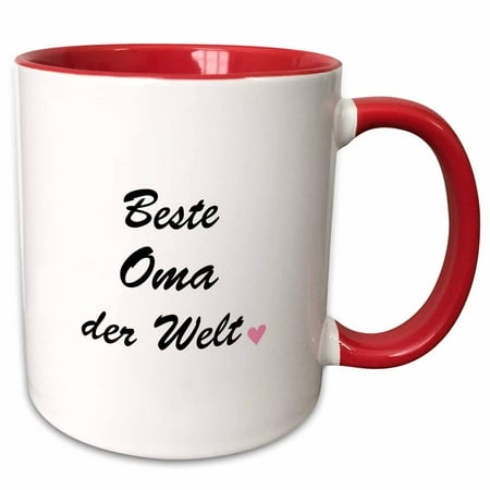 3drose Beste Oma Der Welt - Best Grandma in the World in German - Family Love 11oz Two-tone Red Mug