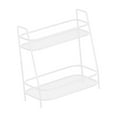 thumbnail image 3 of Especiero de dos niveles, estante independiente para gabinete de cocina, baño de acero inoxidable Blanco, 3 of 9