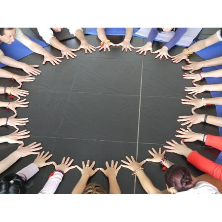 Unit Circle - Canvas Print Unit Mandala Circle Yoga Team Hands Stretched Canvas 10 x 14