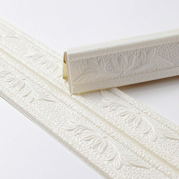 3D Foam Wall Edge Strips Stickers Corner Line Waterproof Ceiling Decoration Flexible Molding Trim ﻿Home Decors White