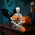 thumbnail image 2 of Halloween Skull Pumpkin Figurine - Style C (Not Speaking) - Resin Decor for Living Room or Festival Displays, 2 of 5