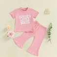 thumbnail image 2 of 1T 2T 3T 4T 5T Toddler Baby Girl Summer Clothes Set Short Sleeve T-shirt Tops Floral Bottom Pants Little Kids Outfits 2Pcs, 2 of 4