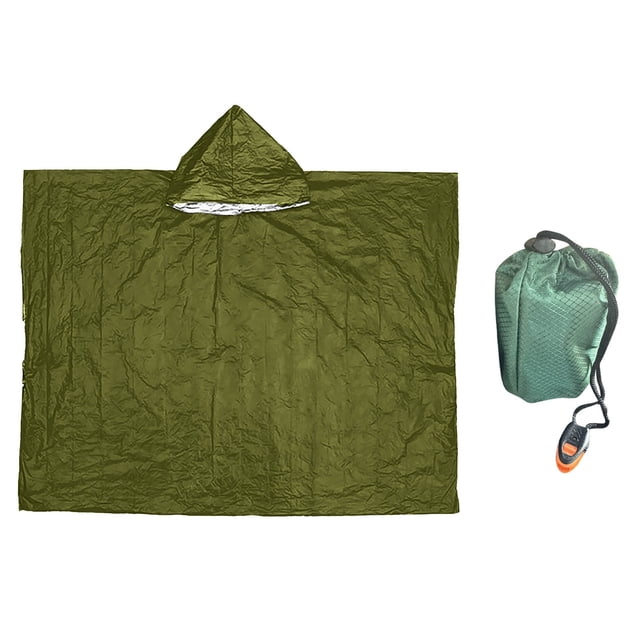 Hearth & Gear Emergency Poncho With Whistle For Outdoor Adventures And Disaster Preparedness Gear Life Saving Ring Rope for Water Pool Buoy Alarm Floating Rings Solar Life Vest Women Kayaking Ice Hut