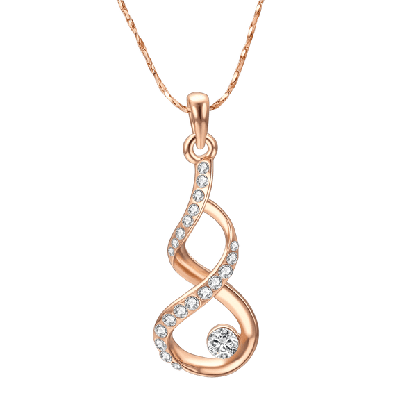 Yoursfs Infinity Necklace For Women Rose Gold Plated Cubic Zirconia Pendant Necklaces Fashion Jewelry For Anniversary Valentines Day Gifts