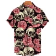 thumbnail image 4 of 3D Printed Skull Hawaiian Floral Casual Shirts For Men Halloween Summer Short Sleeved Oversize Social 5XL Gift Imported Clothing, 4 of 6