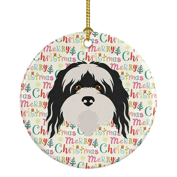 Tibetan Terrier Merry Christmas Ceramic Ornament 2.8 in x 2.8 in
