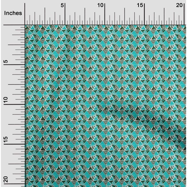 oneOone Cotton Jersey Olive Green Fabric Triangle Geometric Sewing Craft Projects Fabric Prints By Yard 58 Inch Wide
