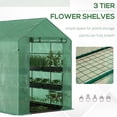 thumbnail image 6 of Walk-in Greenhouse, PE Cover, 3-Tier Shelves, Steel Frame Hot house, Roll-Up Zipper Door for Flowers, 6 of 6