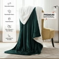thumbnail image 2 of IR Imperial Rooms Sherpa Bed Blanket Soft Thick & Warm Fluffy Plush Winter Fleece Reversible Lightweight Throw (50x60) Emerald Green, 2 of 7
