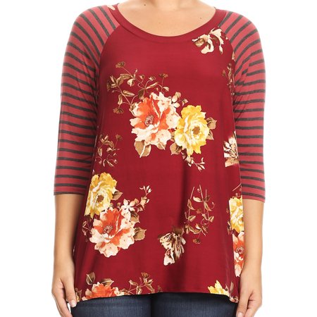 2019 flower stripe print plus size tunic t shirt 2019 flower stripe print plus size tunic t shirt