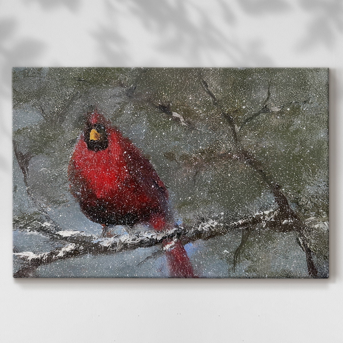 Cardinal in Snow I- Gallery Wrapped Canvas