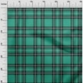 thumbnail image 3 of oneOone Silk Tabby Teal Green Fabric Tartan Sewing Material Print Fabric By The Yard 42 Inch Wide, 3 of 4