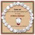 thumbnail image 1 of Faty-T Cadeaux Éléphant pour Femmes Bracelet Éléphant Pierres Précieuses Rondes Bracelets Style Animal Bracelet Extensible Cadeaux de Noël pour Femmes, 1 of 9