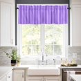 thumbnail image 2 of Blue Purple Valances for Windows Farmhouse Kitchen Curtains Valances Rod Pocket Valance Curtains for Kitchen Windows Geometric Vertical Striped Solid Rainbow Window Valances for Bathroom 42"x18", 2 of 6