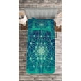 thumbnail image 3 of Ambesonne Teal Quilted Bedspread Set 2 Pcs, Tree with Shapes, Twin Size, Petrol Blue Green, 3 of 3