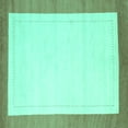 thumbnail image 1 of Ahgly Company Machine Washable Indoor Square Solid Turquoise Blue Modern Area Rugs, 6' Square, 1 of 4