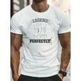 thumbnail image 3 of 1975 Retro Vintage Men's T-Shirt - 50th Birthday Gift for Men Born in 1975, Black with White Lettering Design, Round Neck Short Sleeve Casual Summer Tee, Machine Washable, Vintage T Shirts, 3 of 15