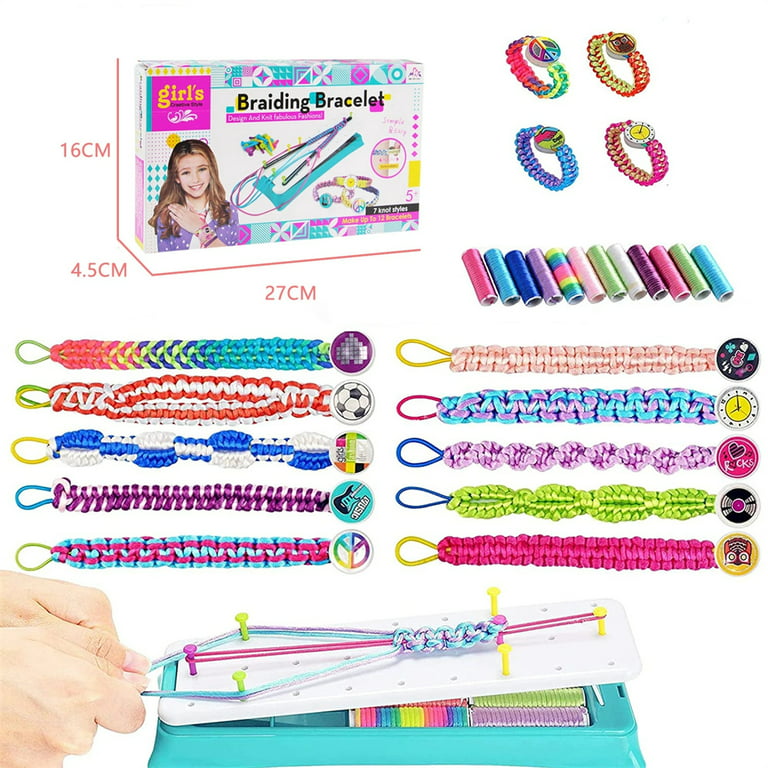 Friendship Bracelet Making Kit For Girls Birthday Gift,DIY Arts Crafts Luck  Rope Travel Activity Kit 