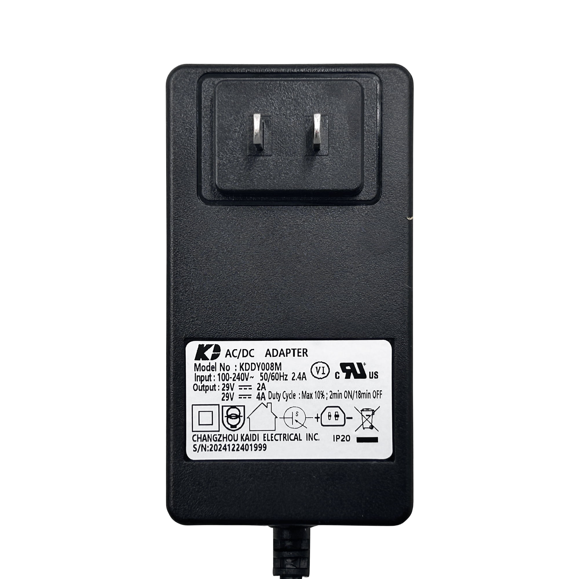 Kaidi Model KDDY008M 29V 2A Wall Power Supply Switching Adapter for Power Recliner