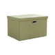 thumbnail image 2 of Caja de almacenamiento plegable con tapa | Cesta organizadora plegable de mezcla de lino y algodón | 37,5 x 26,5 x 26,5 cm | Para organizar el hogar, el dormitorio, el armario o el vestidor, 2 of 6