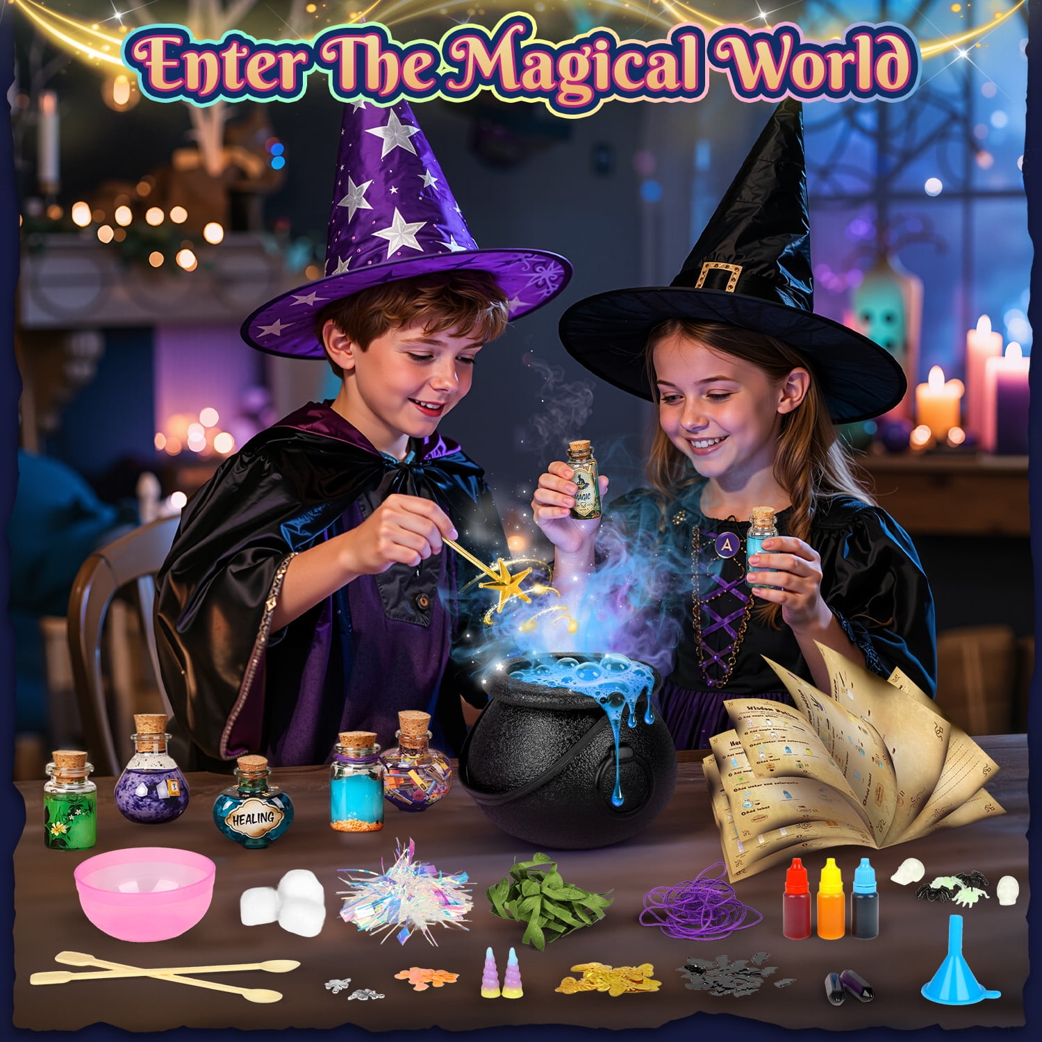 UUSUOO Fairy Magic Potion Kit for Kids, 20PCS Bottles Kids Potion Making Kit, STEM Activity Gift for Girls Boys Ages 6 to 12