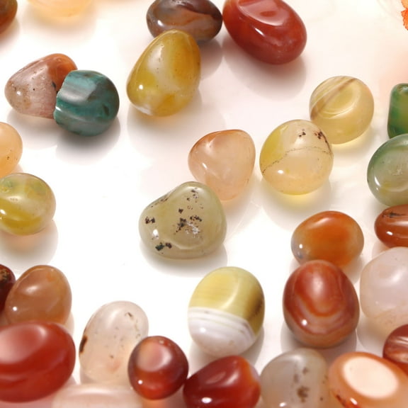 COSMOBETTY Fish Tank Decorative Stone Polished River Rocks 500g Colorful 0.2-0.4Inch