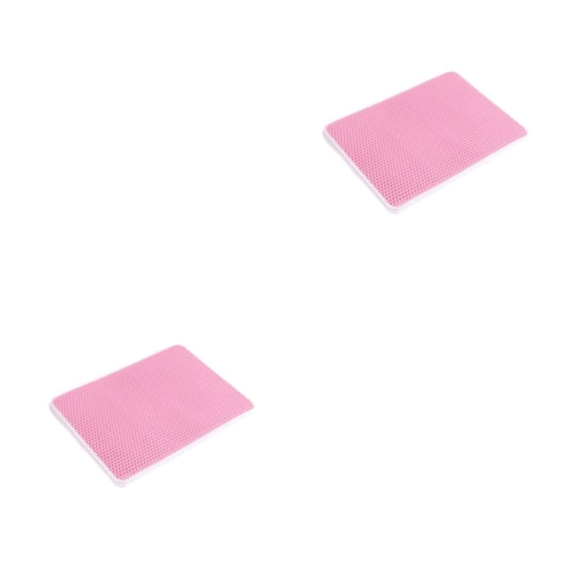 Decodeary Cat Accessories Safe And Non-toxic Litter Mat For Easy Cleaning Cute Practical Pink 30*30cm 2Set