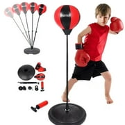 SKONYON Punching Bag For Kids Boxing Set Includes Kids Boxing Gloves And punching bag, Standing Base With Adjustable Stand   Hand Pump - Top Gifting Idea For Boys and Girls Ages 3 - 14 Years Old