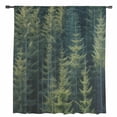 thumbnail image 2 of Green Forest Semi Sheer Curtains Drapes for Living Room, Bedroom, French Doors Window 84 Inches Long, Pine Tree Summer Botanical Modern Art Rod Pocket Chiffon Curtain Drapery Voile Draperies Panel, 2 of 6