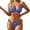 Dark Blue, variant on ZQGJB Women's 2 Piece Y2K Gingham Print Bow Front Bikini Halter Tie V Neck Bikini Set Triangle Set Beachwear Swimsuit Bathing Suit(Dark Blue,L)