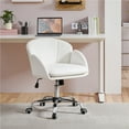 thumbnail image 5 of Yaheetech Swivel Rolling Desk Chair Makeup Vanity Chair with Armrests, White, 5 of 8