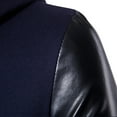 thumbnail image 4 of Babysbule Mens Winter Coats Sweater Fashion Casual Sleeves And Leather Irregular Hooded Men's Jacket, 4 of 5