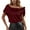 RD2, variant on MIXUE Boho Tops For Women Summer Satin Solid Color Off Shoulder Sleeveless Vest T-shirts Outwear,Red,L