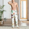 thumbnail image 5 of Uemuo Pretty Floral With Leaves Pattern Men's Wide Leg Palazzo Lounge Pants with Pockets Light Weight Loose Comfy Casual Pajama Pants-XX-Large, 5 of 9