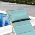 thumbnail image 3 of Domi Patio Chaise Lounge Set of 3, Adjustable Full Aluminum Pool Lounge Chairs with Wheels and Side Table, Padded Sunbathing Lounger for Deck Lawn Patio Backyard,Textilene - Turquoise Blue, 3 of 6