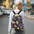 thumbnail image 7 of FORMRS Mini Backpack Purse for Women Quilted Travel Daypack Casual Shoulder Bag, Purple Halloween Ghosts, 7 of 7