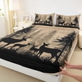thumbnail image 3 of Homewish Deer Family Animal Full Size Sheets for Adult, Jungle Wildlife Bed Sheets, Rustic Farmhouse Sheet Sets, Breathable Home Decor, 4 Pieces, 3 of 7