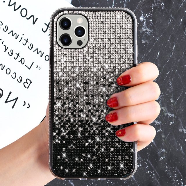 Case for iPhone 15ProMax Glitter Shine(black), Slim Lightweight Case for iPhone 15ProMax Shiny Diamond Plating, Shockproof Anti-Slip Protection for iPhone15ProMax Case Delicate Elegant