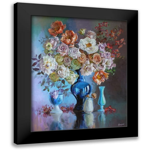 Rogozina, Svetlana 12x14 Black Modern Framed Museum Art Print Titled - Big Bouquet of Tender Roses