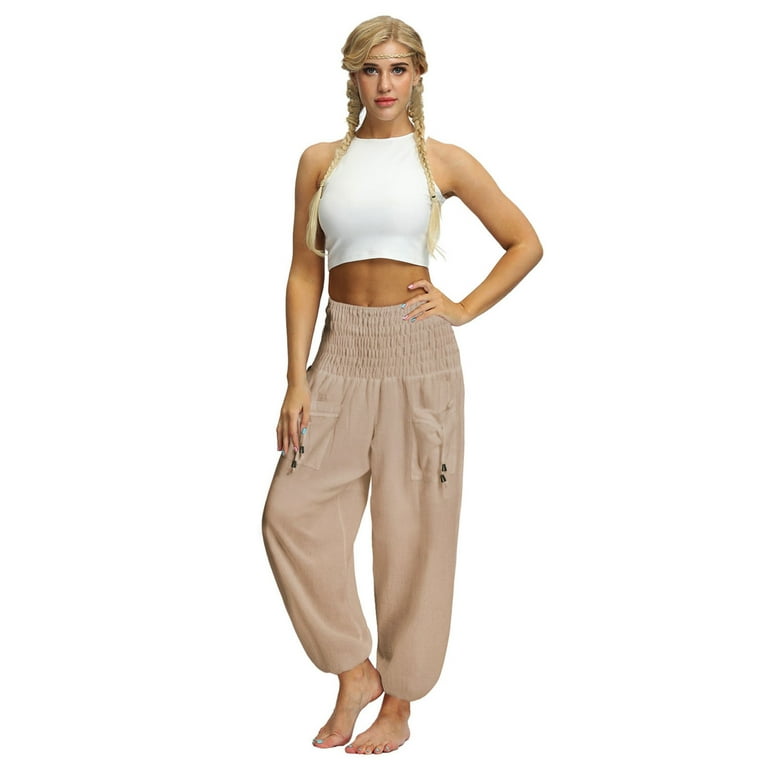 Eashery Straight Leg Pant for women Lounge Pants Athleisure Pant Sweatpants  Women (Solid Color,Beige,XL)