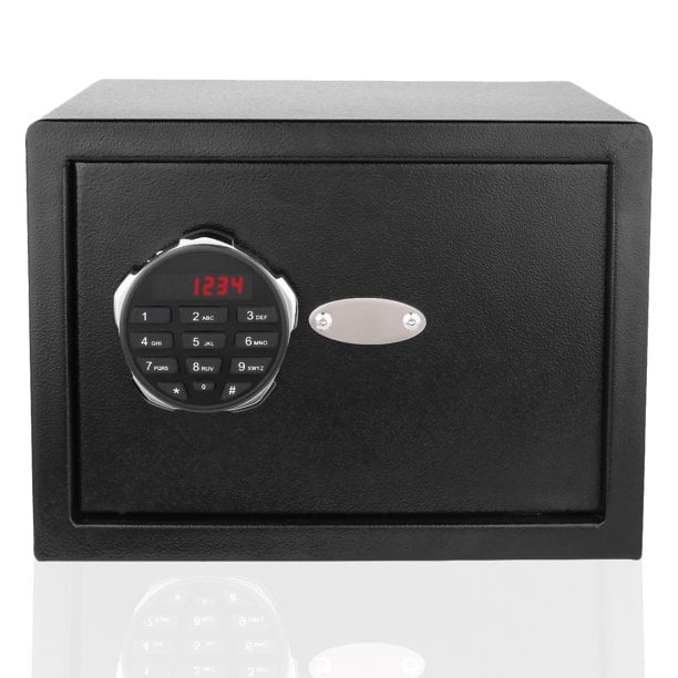 Digital Safe Box with Electronic Lock Key Fireproof Safe Steel Cash Waterproof 