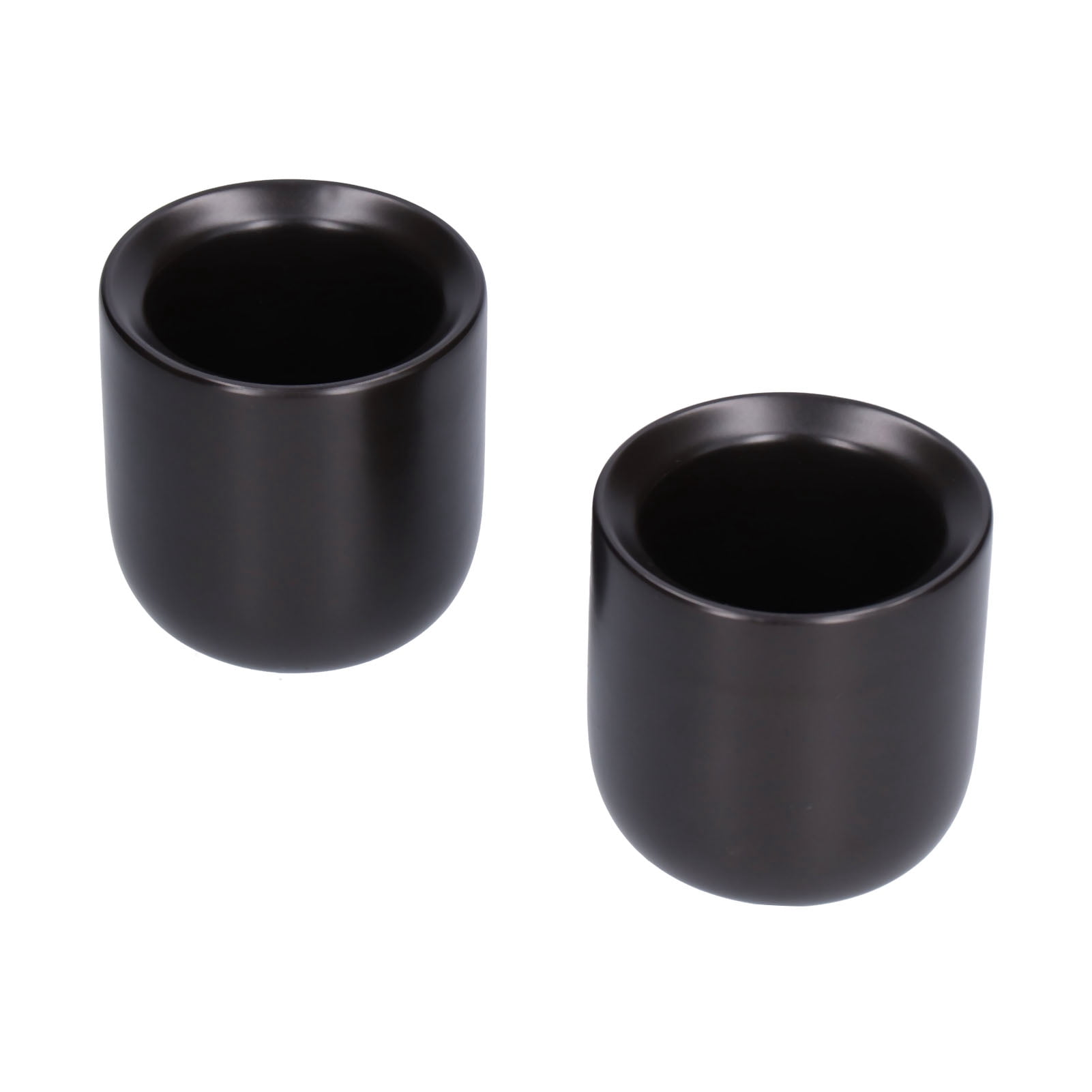 LAZIOEGR 2Pcs Matte Black Bevel Ceramic Coffee Cup 100ml / 3.4 oz Thickened Hand Made Espresso Mug for Home Office Restaurant
