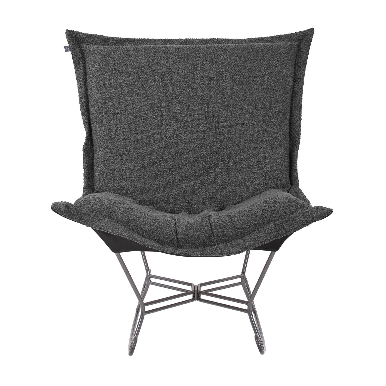 Scroll Puff Rocker Titanium- Barbet Charcoal/Black