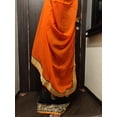 thumbnail image 3 of Indian beautiful georgette sari black orange and metallic gold, 3 of 3