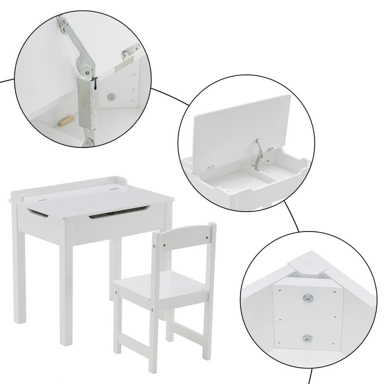  Melissa & Doug Wooden Lift-Top Desk & Chair - White : Home &  Kitchen
