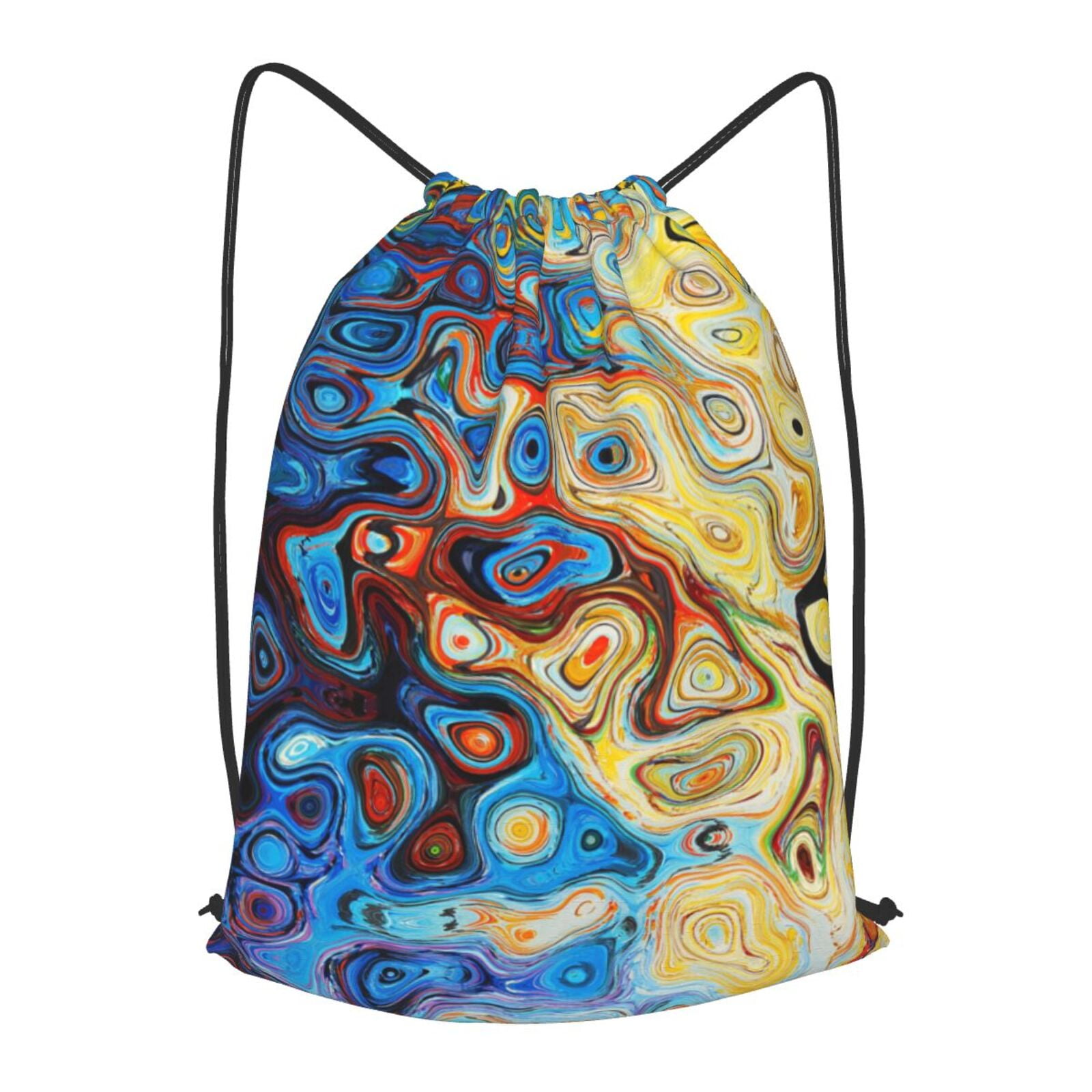 XMXT Waterproof Gym Bag, Abstract Structure Pattern Drawstring Backpack ...